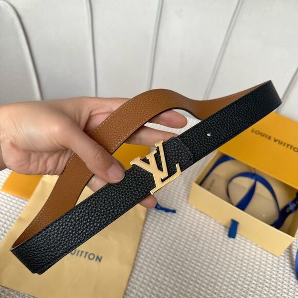 Black Louis Vuitton Belt with Logo Buckle - Picture 1 of 7